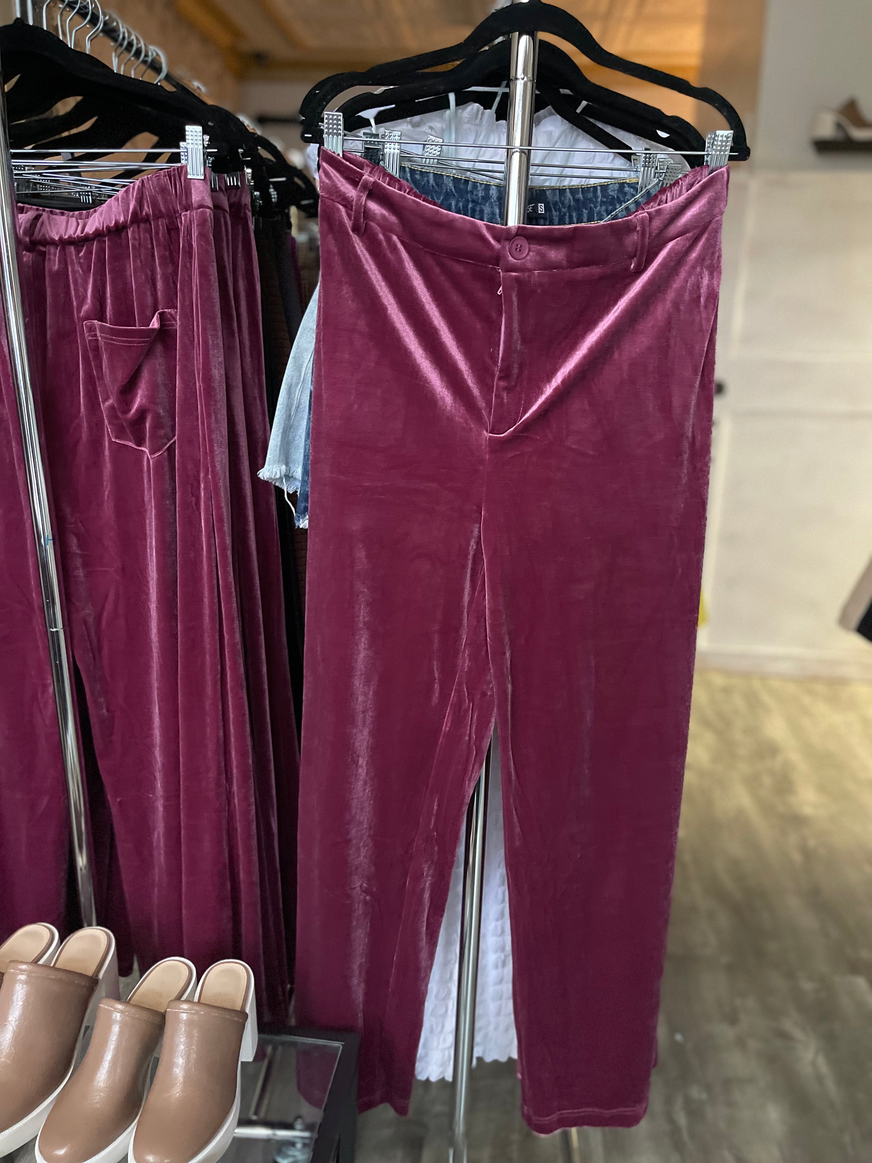 Melrose velvet stretch pants
