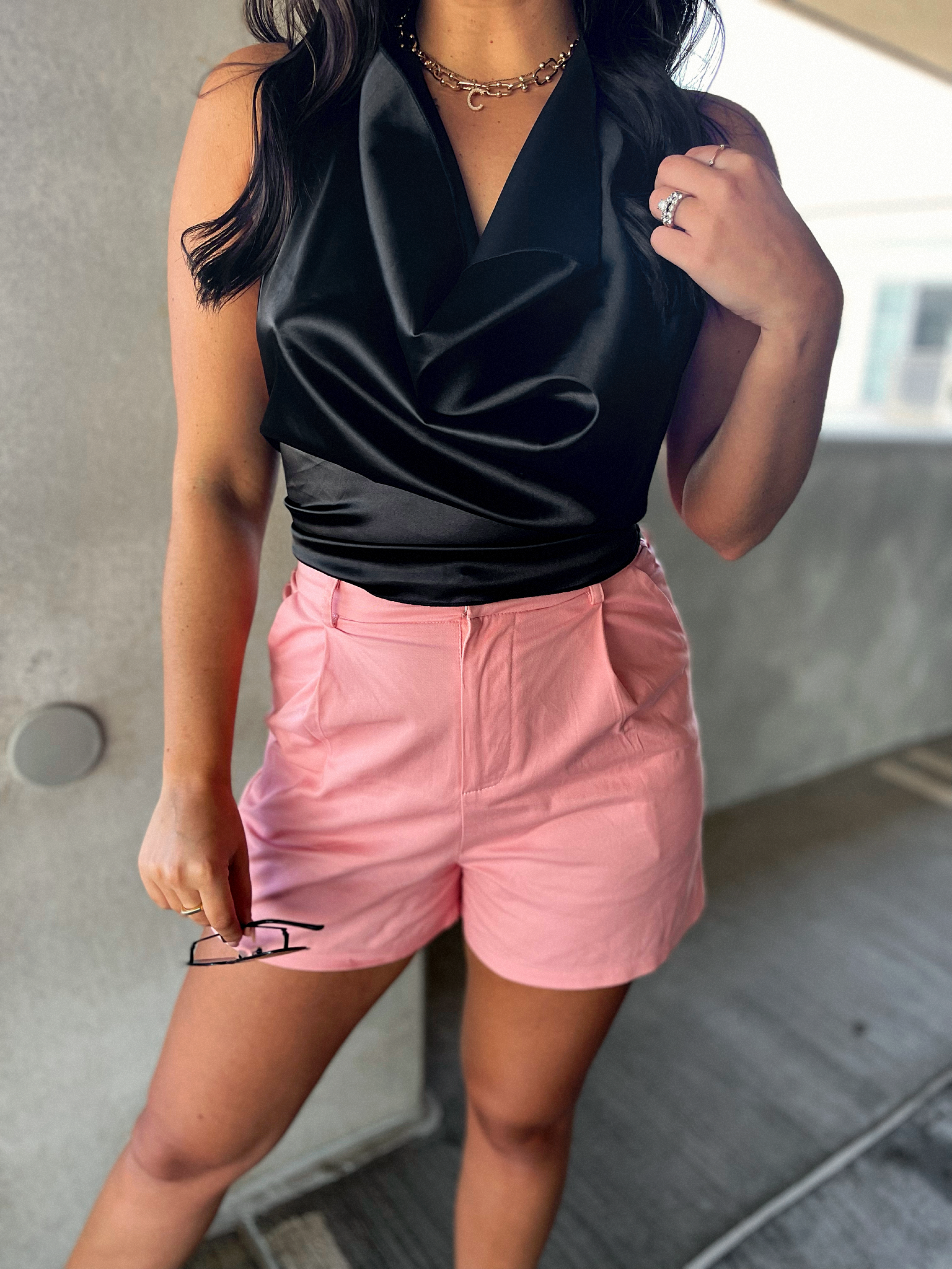 rosey posey pink trouser shorts