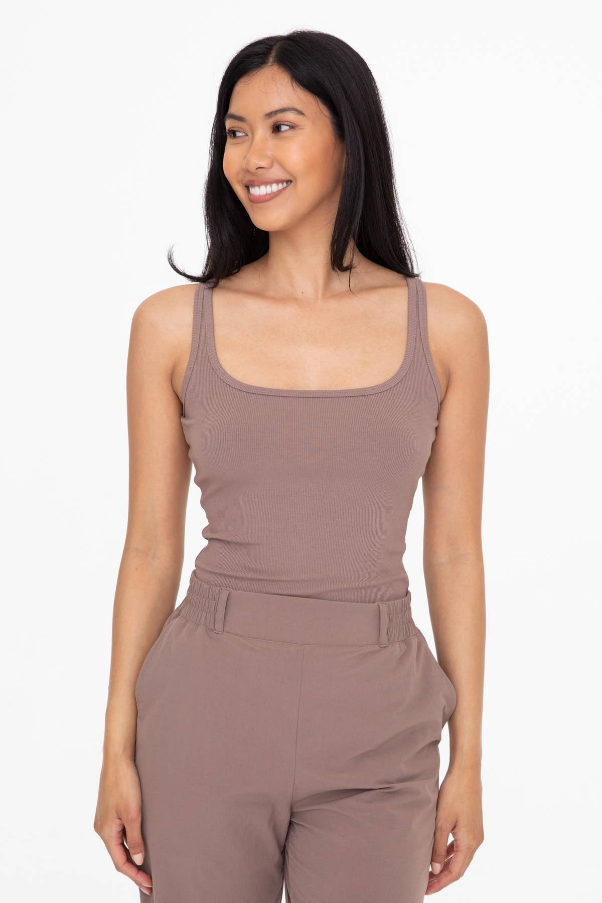 Square Neck Ribbed Tank Top