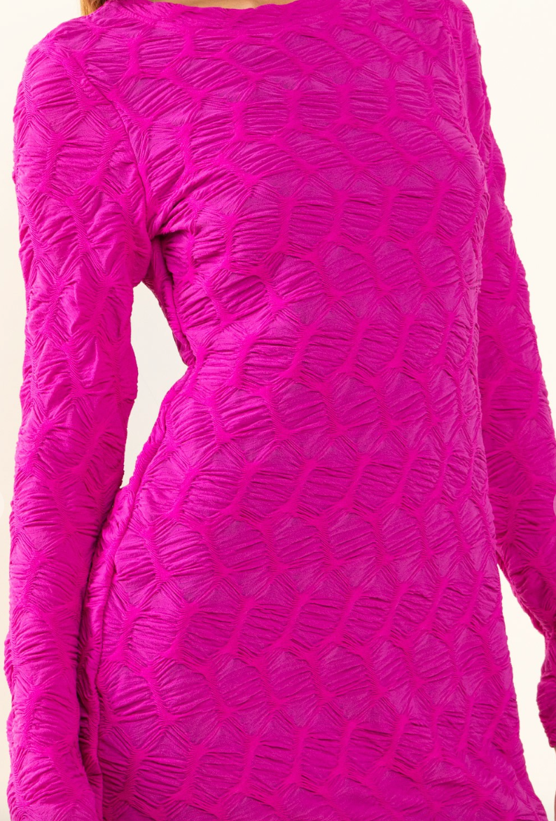 Naomi textured pink dress