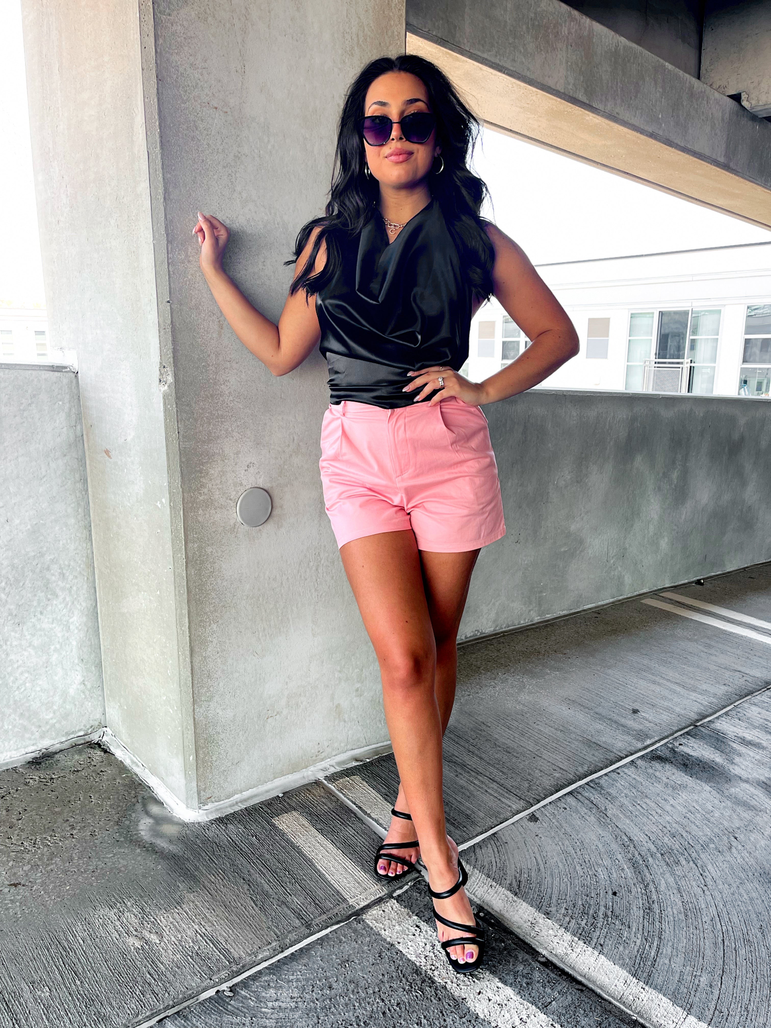 rosey posey pink trouser shorts